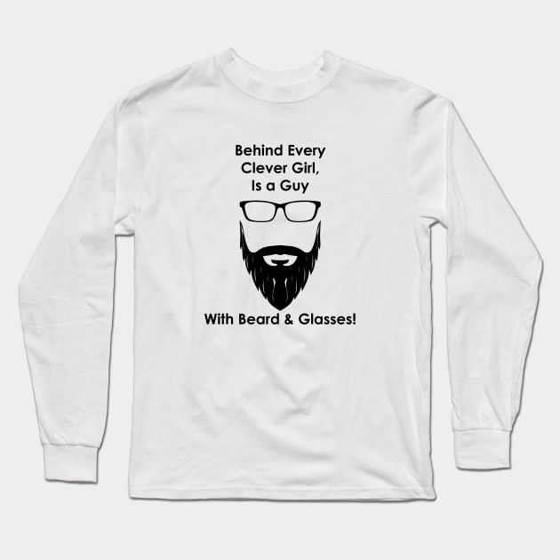 Beard and Glasses Long Sleeve T-Shirt by DesignerDeskStd